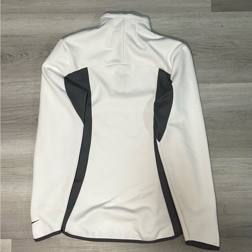 Nike White Golf Jacket with Black Zipper